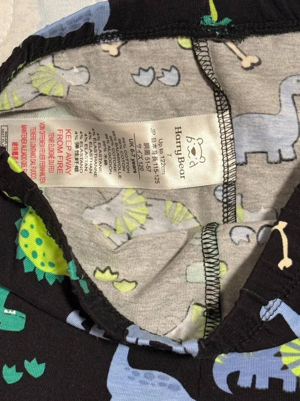 Toddler Dino Print Pajama Set - Black with Green & Blue